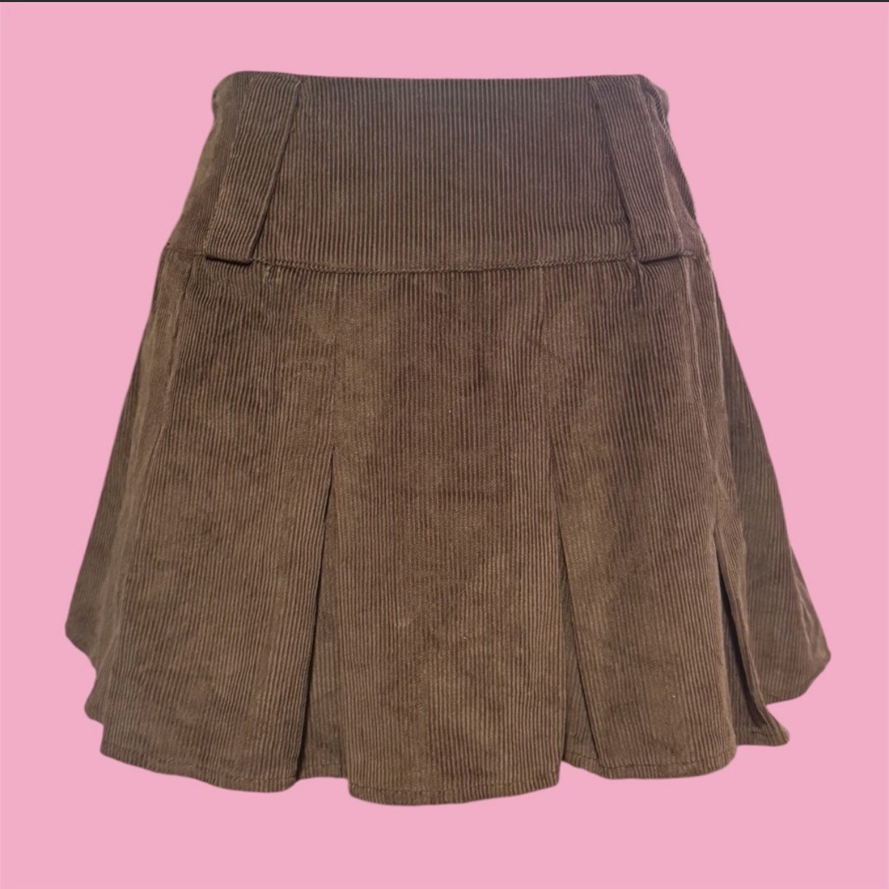 brown corduroy pleated tennis skirt