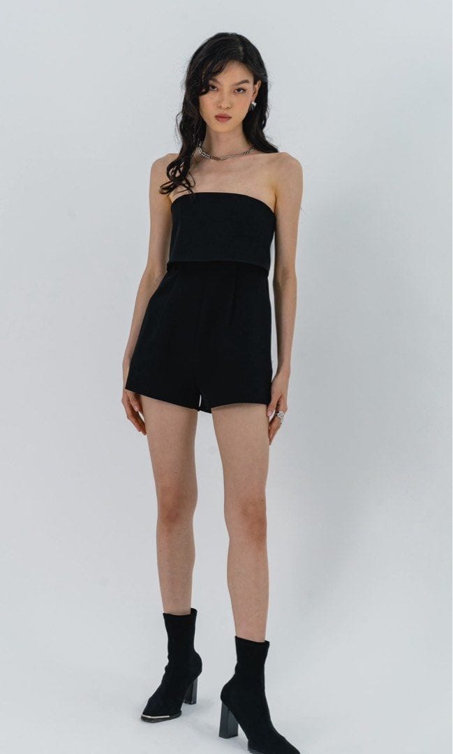 Young Hungry Free YHF YHF Nimble Tube Romper in Black in Size S - Photo 2