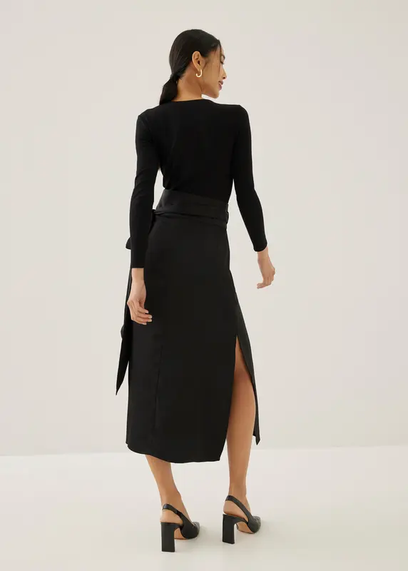 Love, Bonito Love Bonito Thora Satin Wrap Maxi Skirt - Photo 5