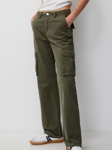 Pull & Bear Olive Mid rise Cargo Pants