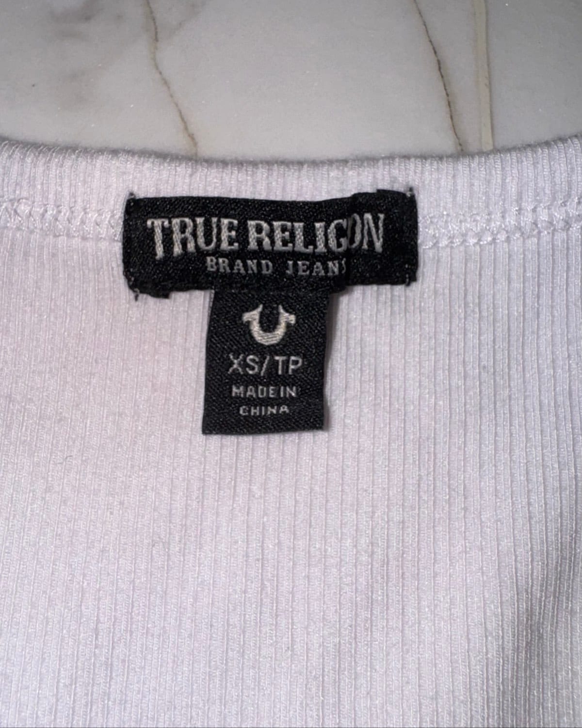 True Religion True Religion White Tank Top with Rose Gold Logo - Photo 2
