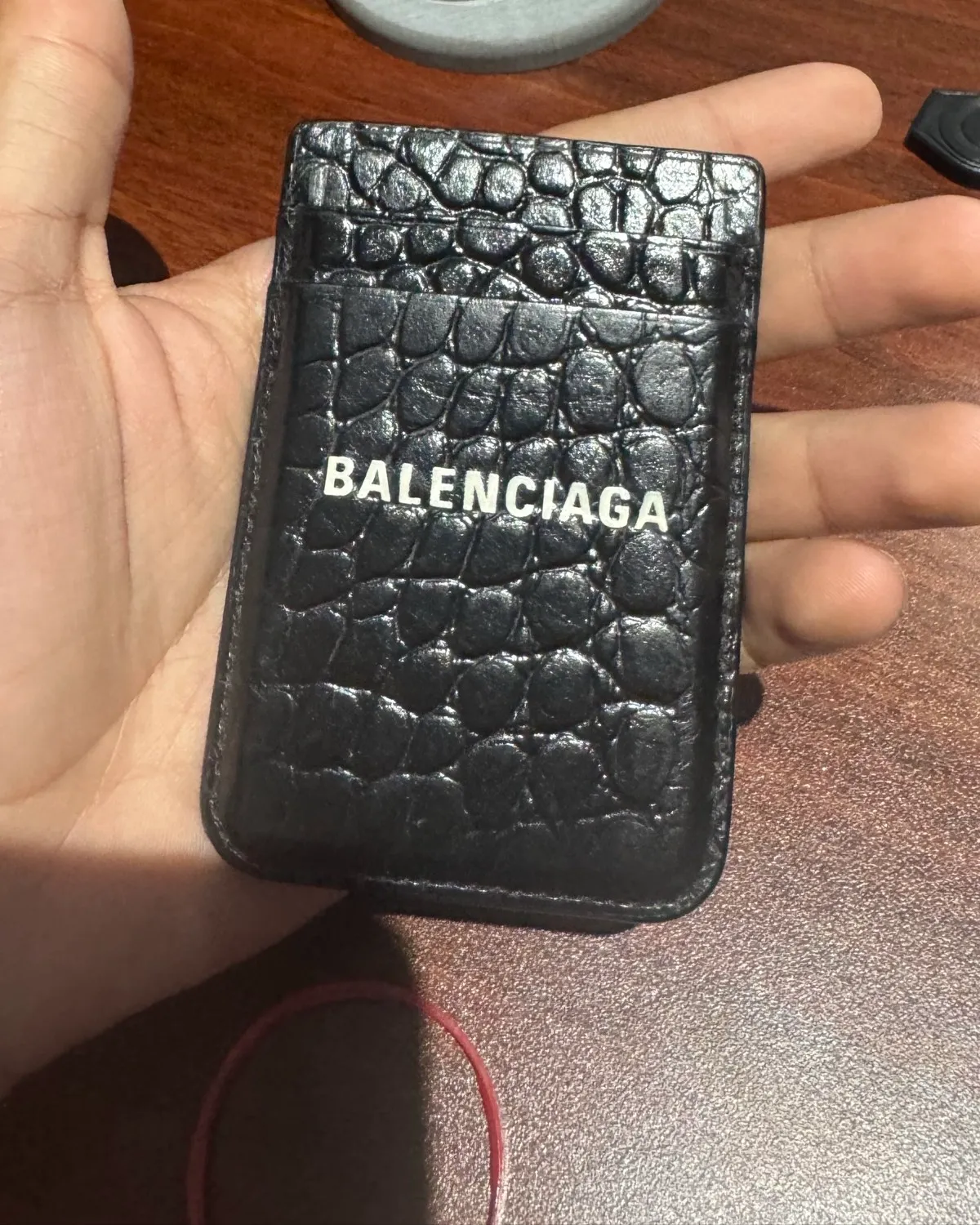 Balenciaga Croc-Embossed Card Holder