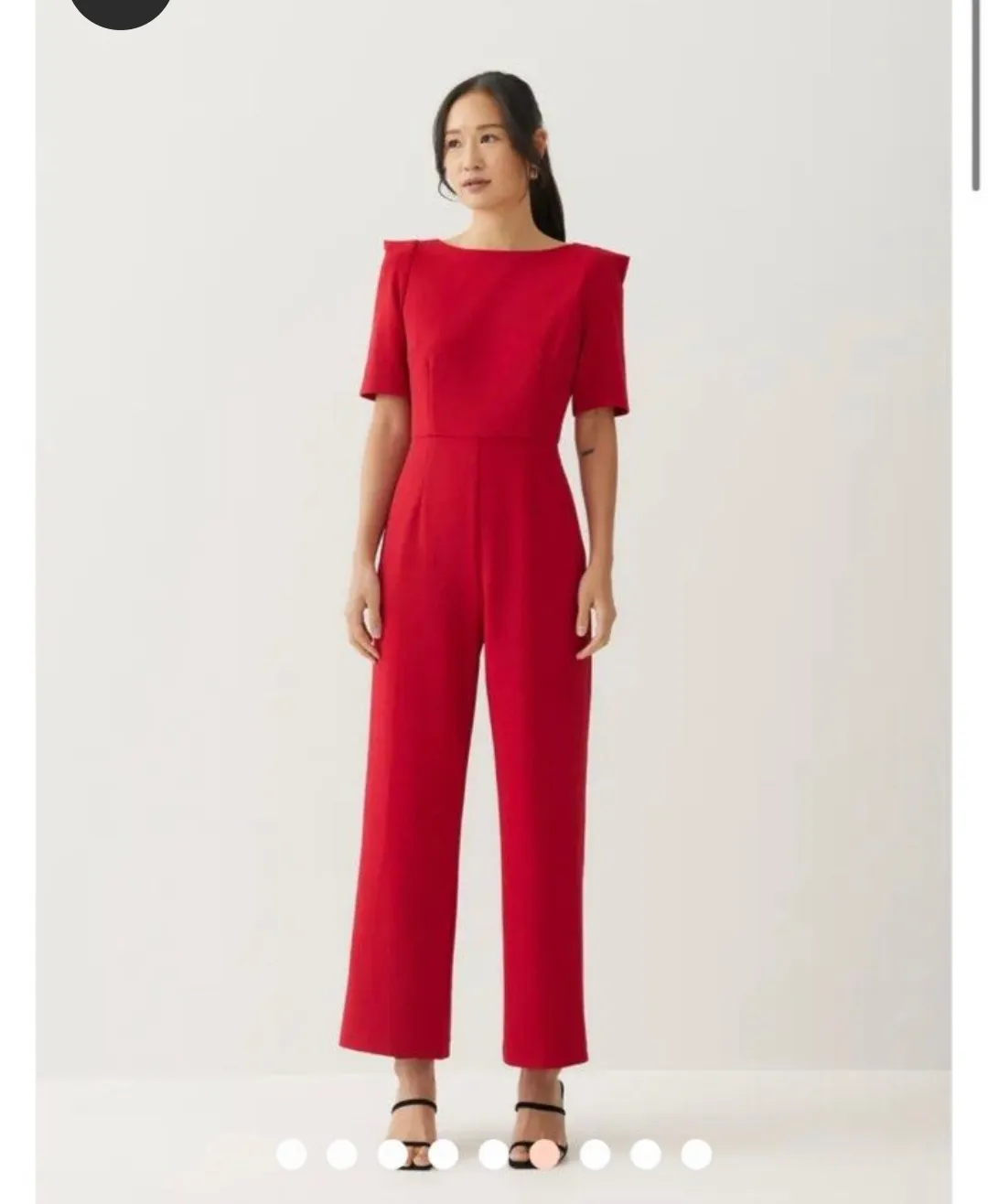 Love Bonito Red Jumpsuit with Shoulder Details