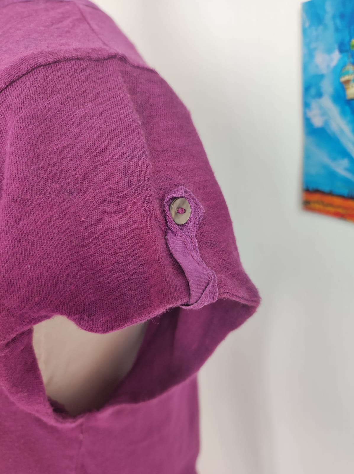 Casual Purple Button-Up Top - Photo 2