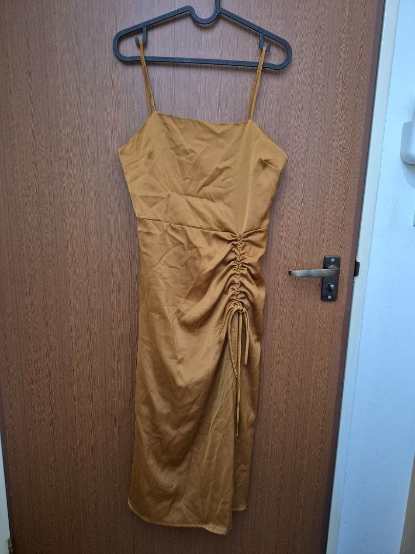 The Editor's Market Mustard Spaghetti Strap Dress - Editor's Market (Size S)