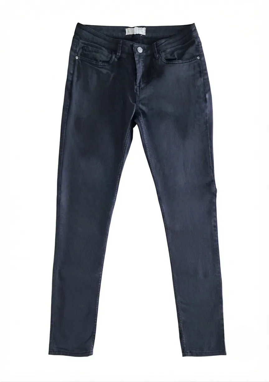 Mango Women Navy Blue Slim Fit Long Pants Trousers Bottom (Size 34)
