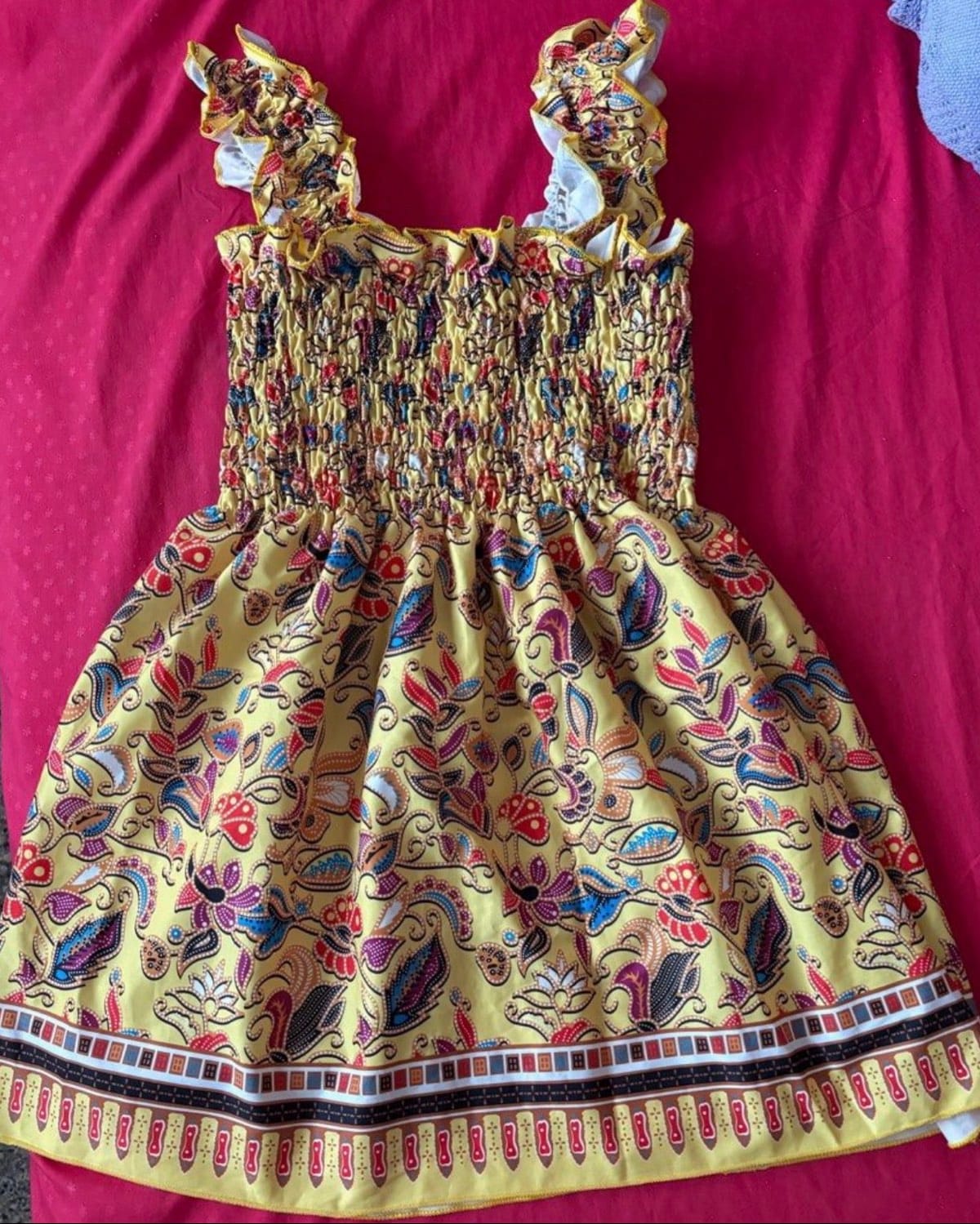 Bright Paisley Smocked Summer Dress