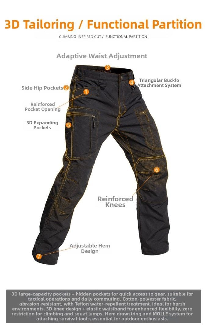 iX10 Tactical Cargo Pants - Water Repellent, Multi-Pocket - Photo 3