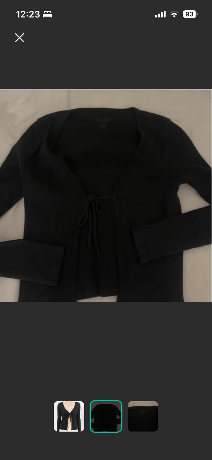 Brandy Melville Brandy Melville Greta Black Tie-Front Cardigan (BNWT!) - Photo 2