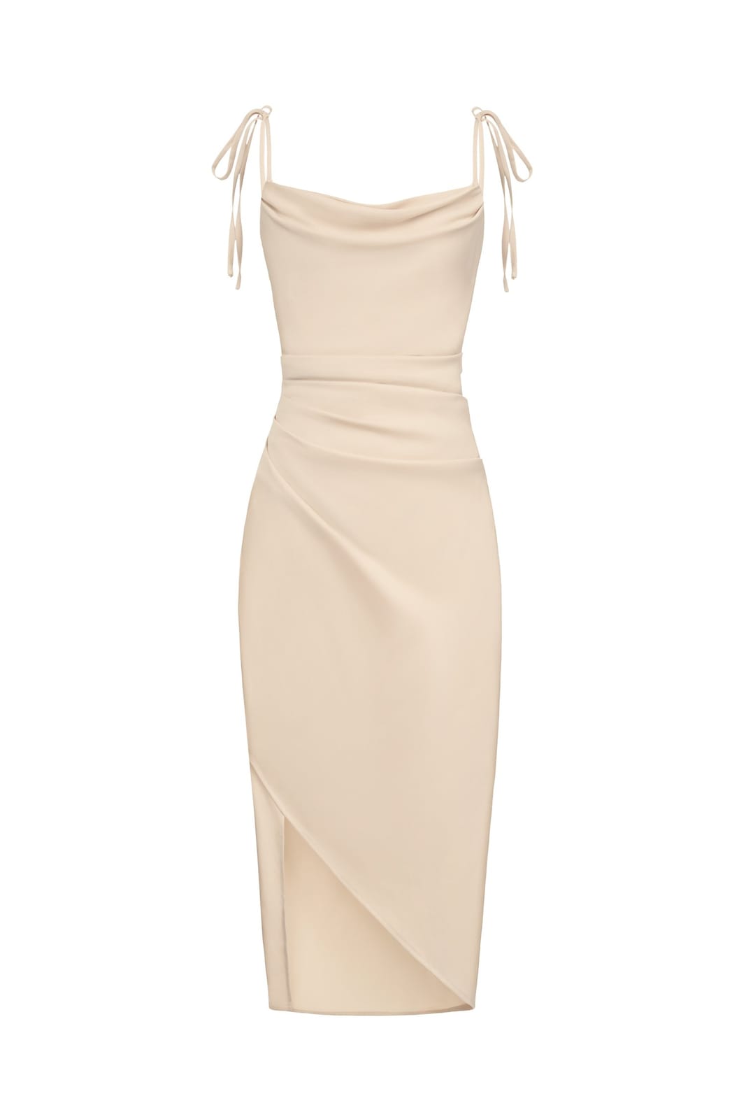 Chello Adelaide Cowl Neck Slip Midi Dress in Champagne Glow - Photo 5