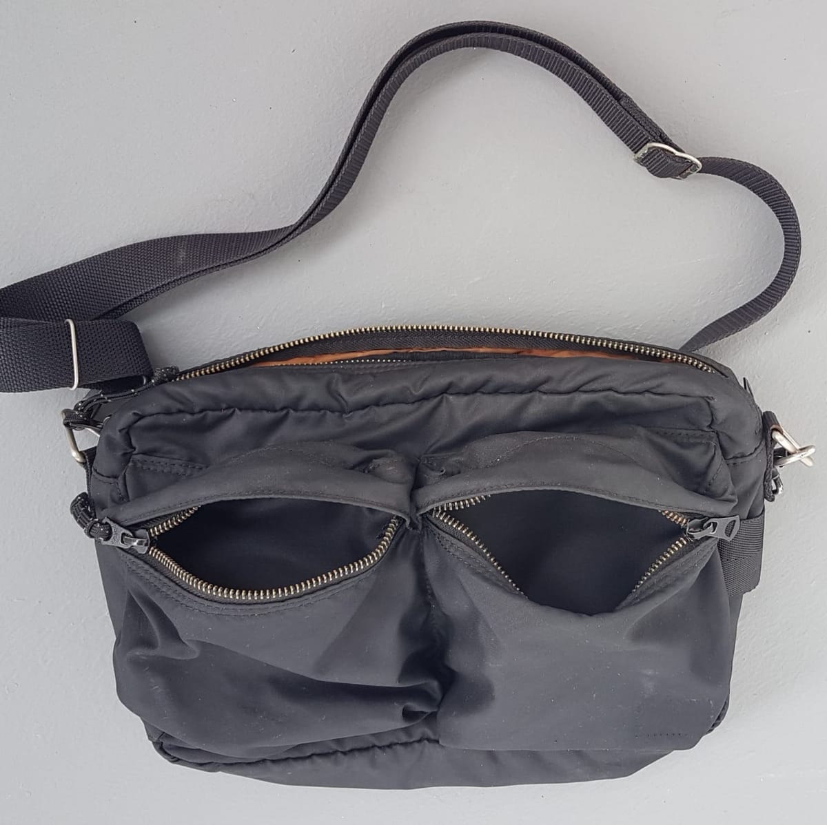 PORTER Original Porter International Crossbody Shoulder Bag, Luxury Black Nylon Bag, Cosmopolitan, Made in JAPAN, Sleek Design, Sling Bag, Travel Pack, Continental, Sophistication, Urban Style, Streetwise, Timeless Appeal, Pop Culture, Active Lifestyle, Everyday Fashion - Photo 10