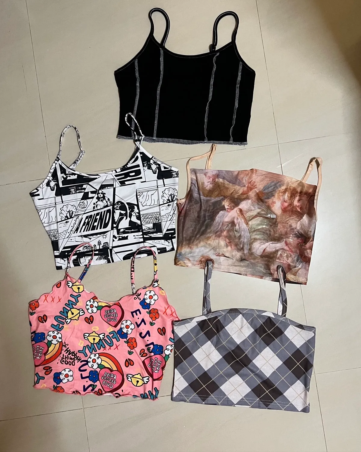 Shein Trendy Assorted Crop Tops - M