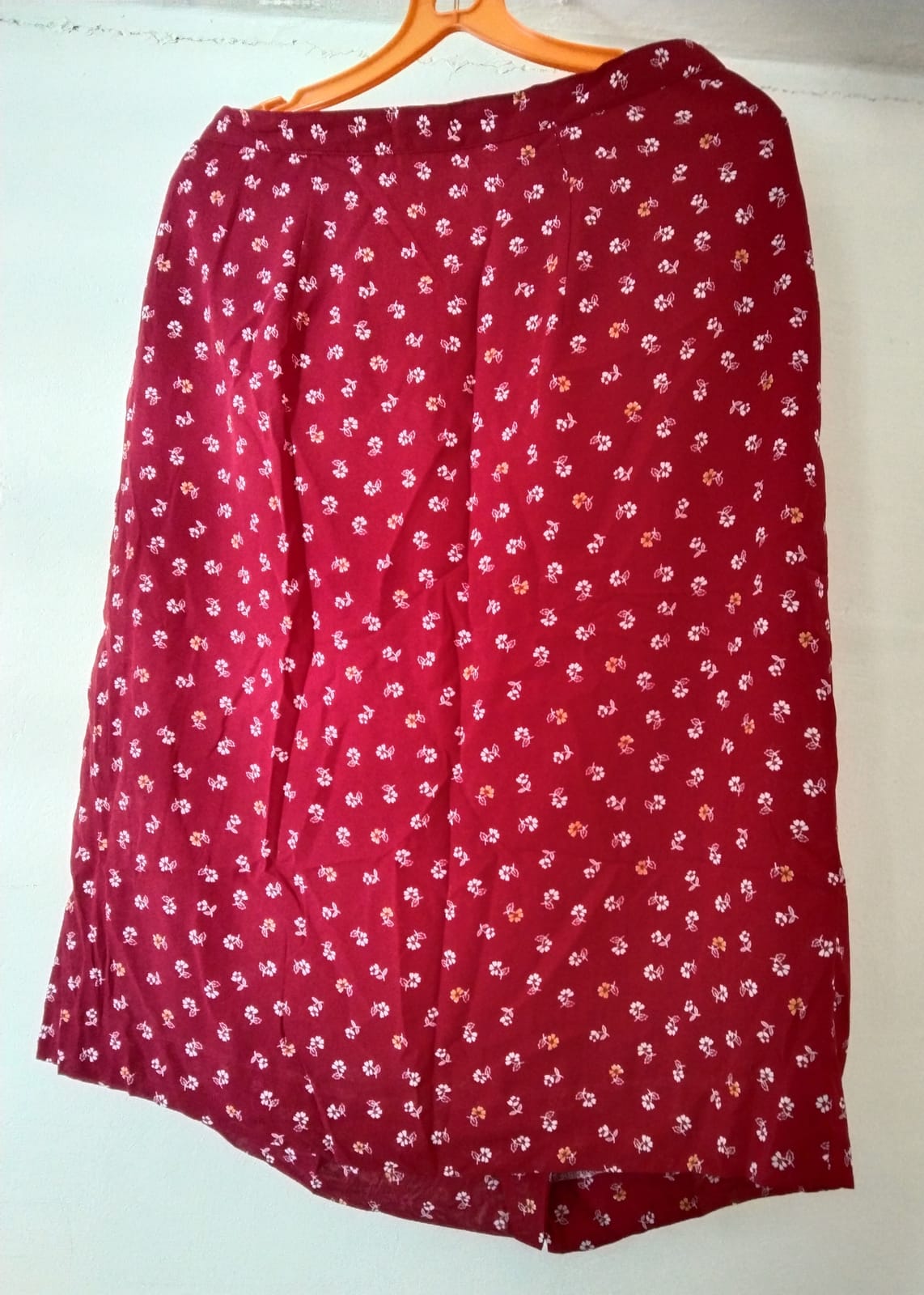 Floral Red Midi Skirt