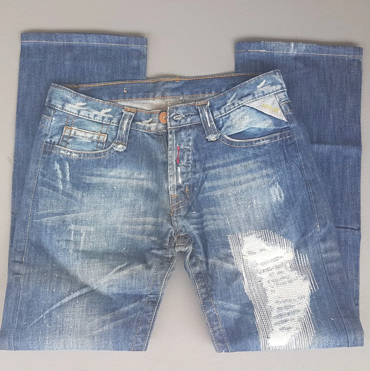 REPLAY, ITALY Retro REPLAY Denim Jeans, ITALY, Exquisite REPLAY Bootcut Jeans, Size 30, Cool Flare Bottoms, Cosmopolitan, ITALIAN Designer Wear, Distressed Model, Sophistication, Nostalgic Appeal, Vintage Pants, Timeless Classic, Luxury Living, Cult Street Fashion - Photo 3