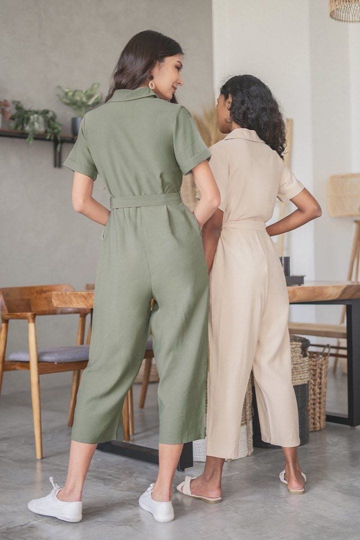 Lovet Lovet cameron safari utility jumpsuit (sand) in Size XS - Photo 2