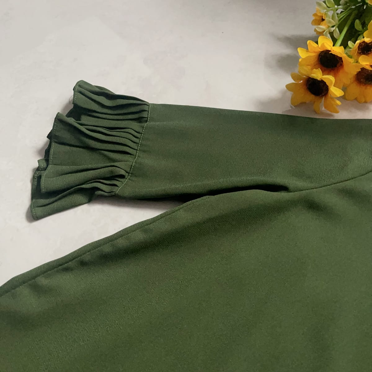 Mirror Sister Forest Green Ruffle Dress - Photo 3