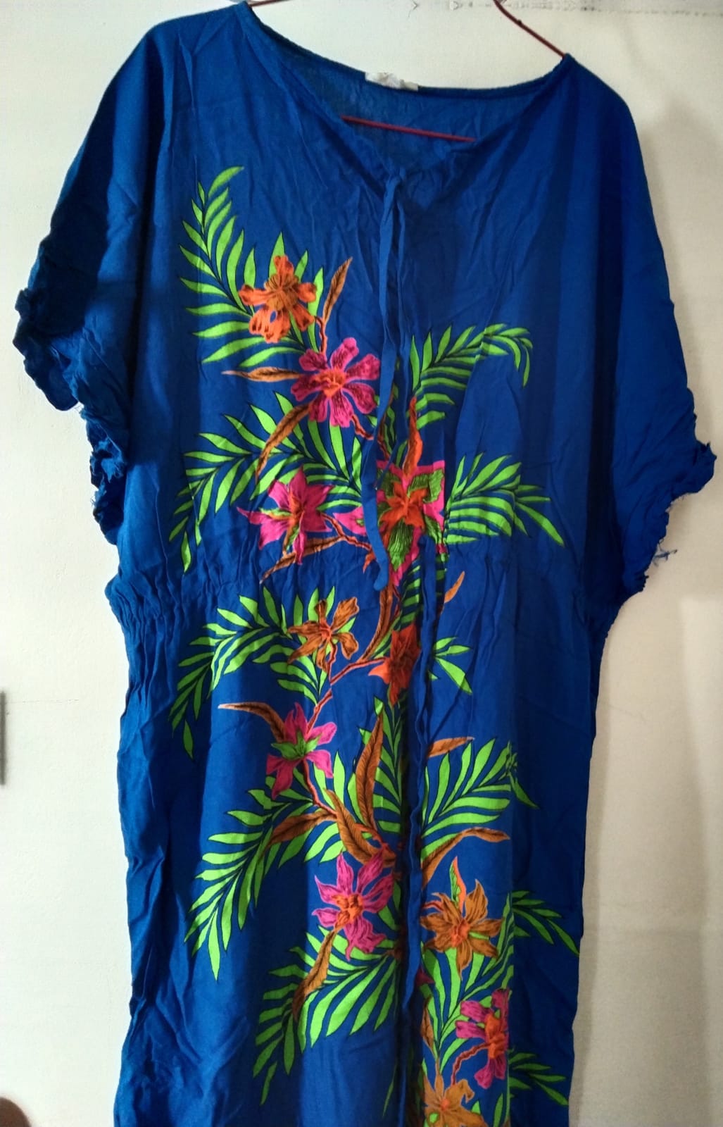 Tropical Blue Floral Kaftan