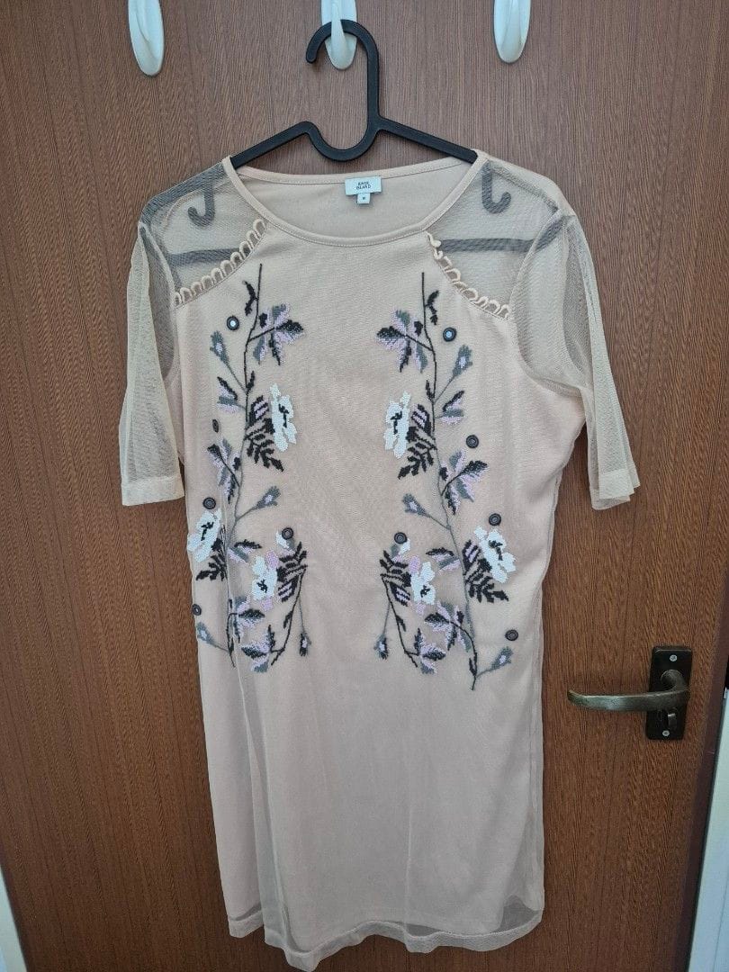 River Island Floral Embroidered Sheer Top (UK 8)