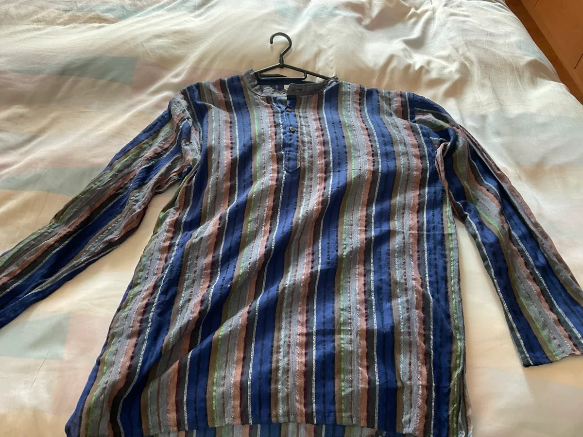Hand Crafted  Striped Boho-Chic Tunic Top
