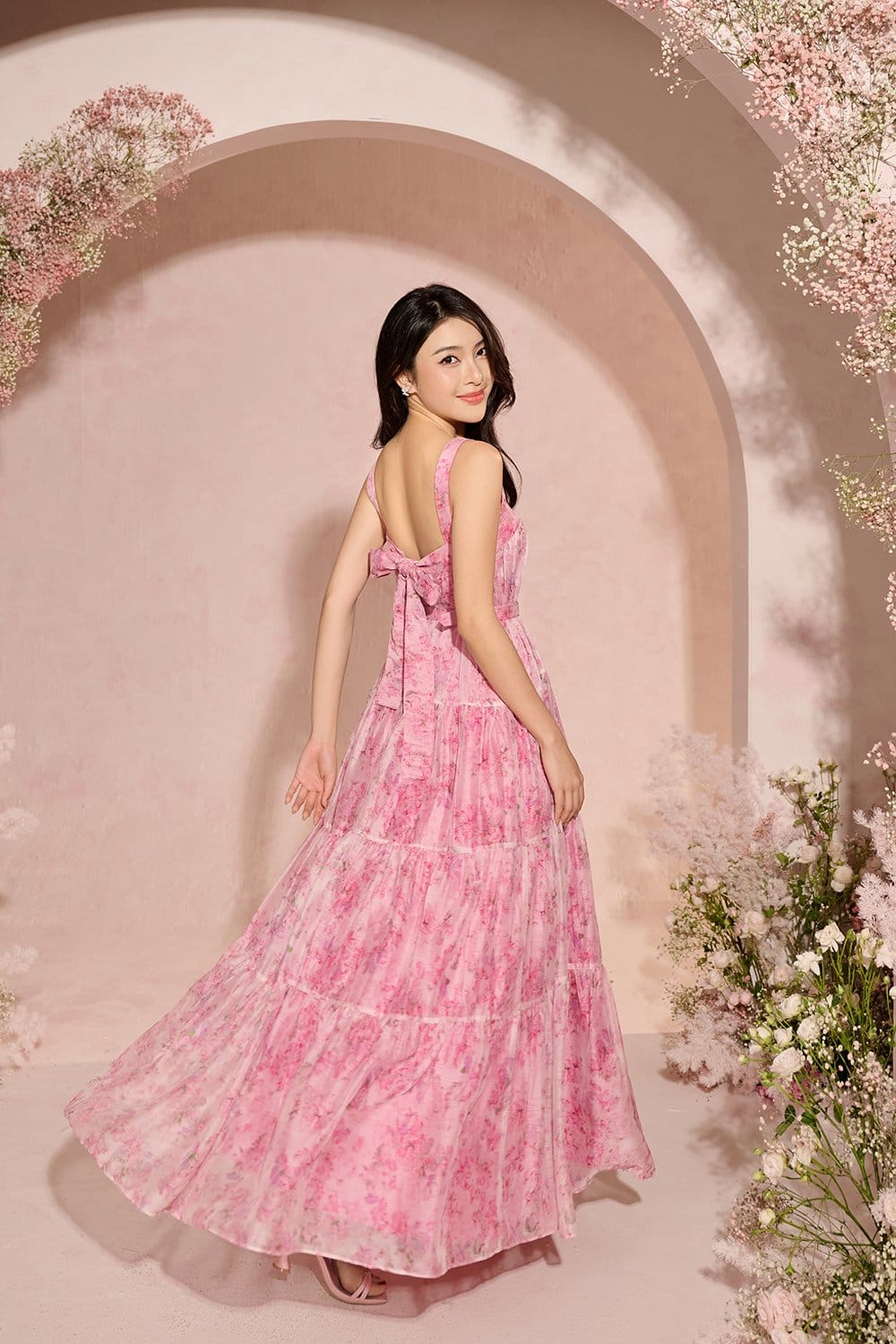 Chello Amélie 3-Way Maxi Dress in Blushing Garden - Photo 4