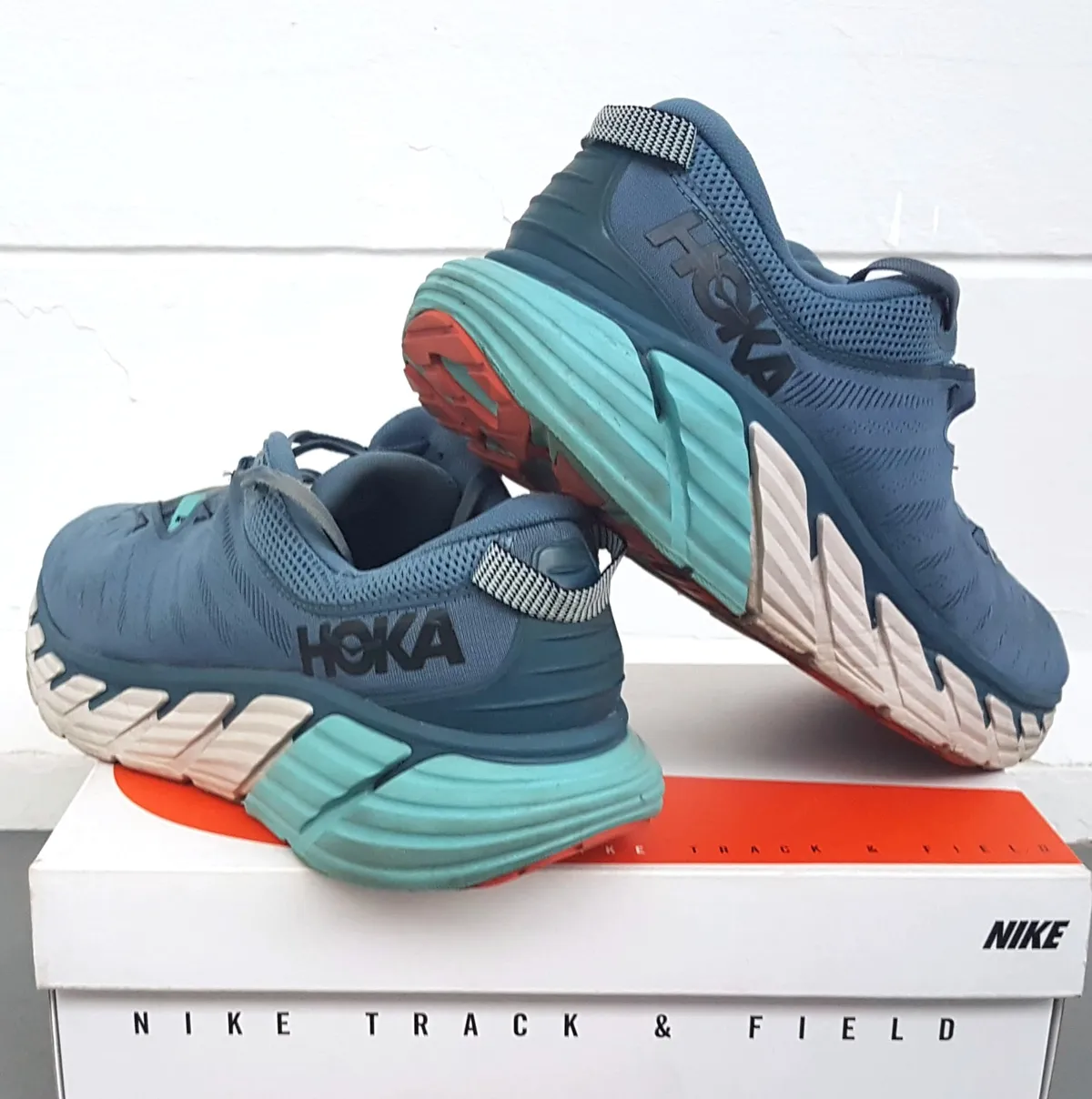 HOKKA Original HOKA Designer Sneakers, GAVIOTA 3 Model, Cool Teal Blue Running Shoes Cosmopolitan, HOKA ONE ONE, France, US12D, UK 11.5, EUR 46 2/3, JP 30, Timeless Appeal, Urban Style, Pop Culture, Geek, Sophistication, Streetwise - Photo 9