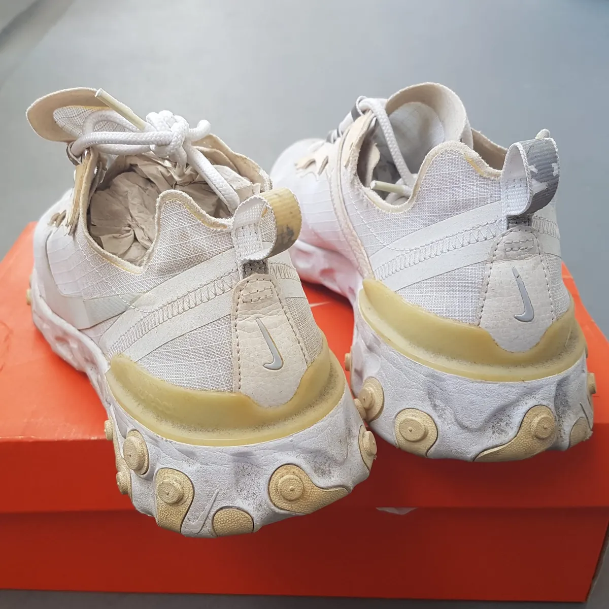 Nike Original NIKE Running Shoes, Nike REACT Element 55 Sneakers, US 9, UK 8, EU 42.5, CM 27, Pale Ivory Colorway, Lightweight Translucent Textile, Foam Midsole, Cosmopolitan, Timeless Appeal, Urban Style, Pop Culture, Active Lifestyle, Cult Street Fashion - Photo 9