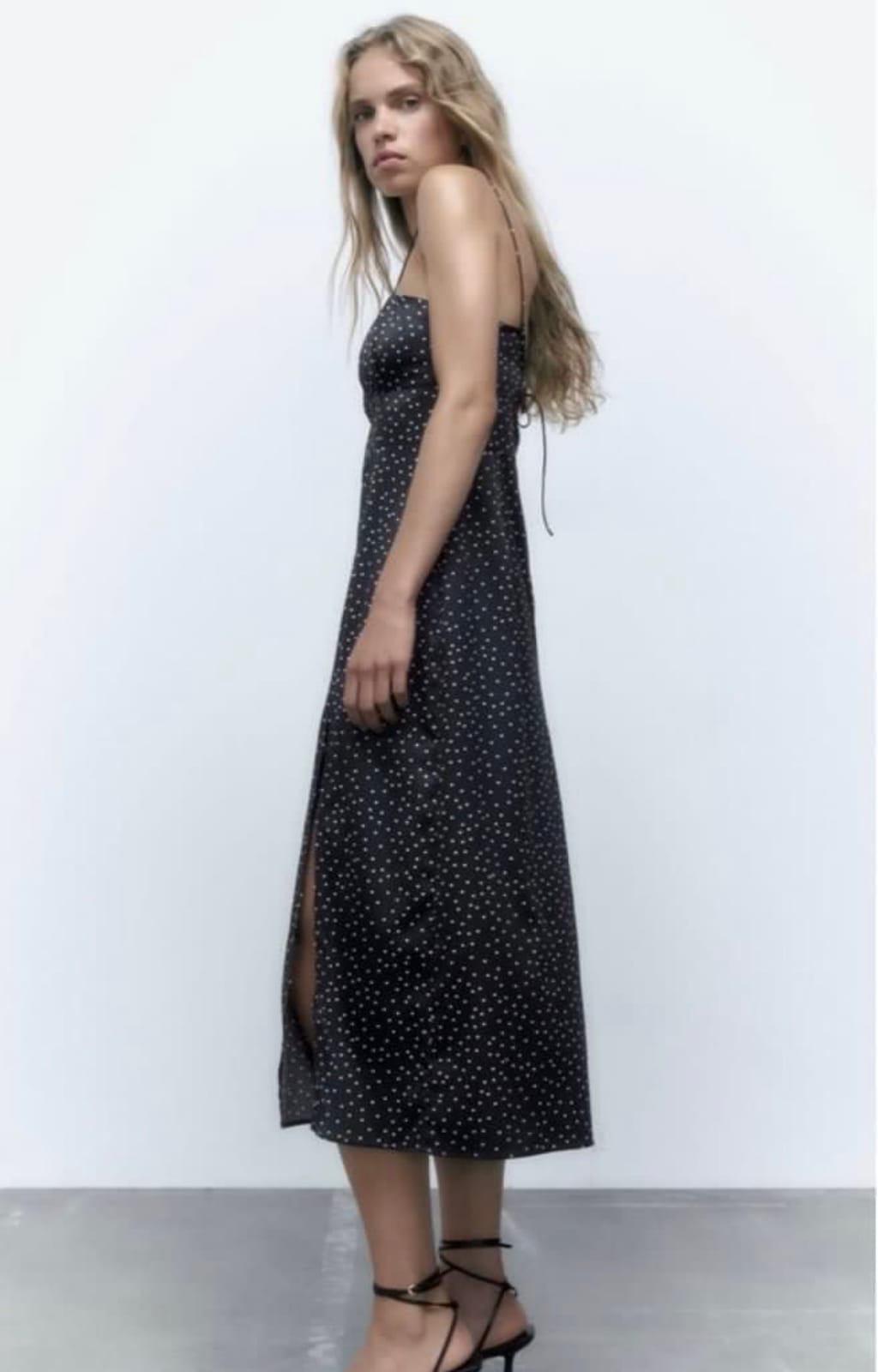 Zara Zara Polka Dot Slit Midi Dress - Photo 4