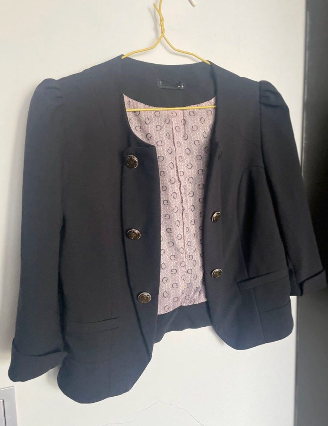 Chic Black Puff Sleeve Blazer - Cut Label