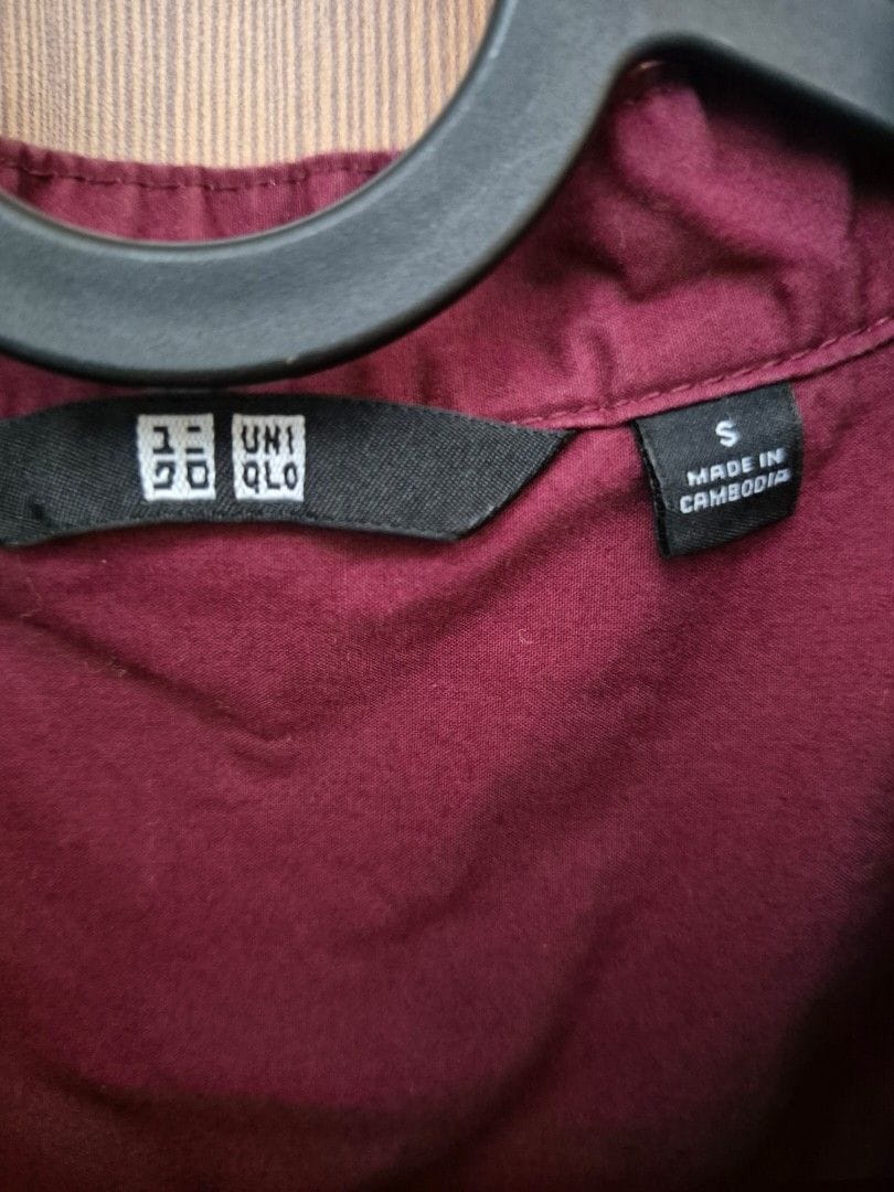 Uniqlo Chill Uniqlo Burgundy Sleeveless Shirt Dress - Size S - Photo 4