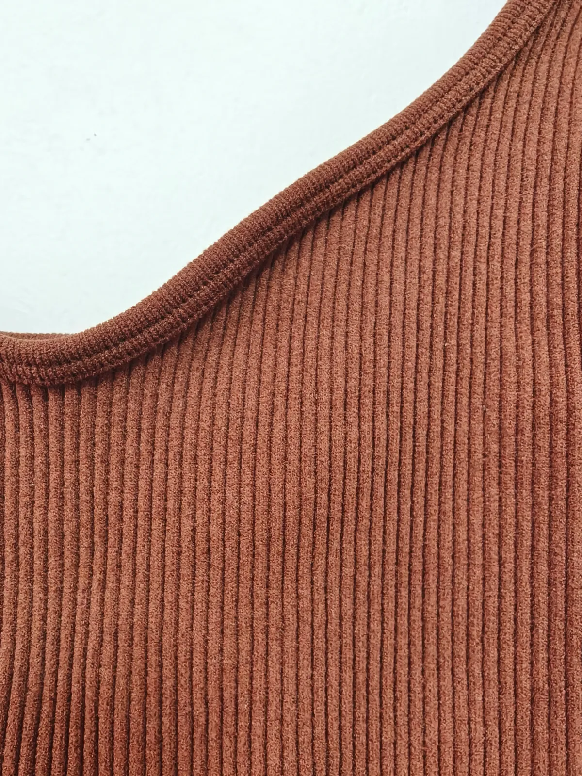 Zara Chic Ribbed Brown Crop Top - Photo 3