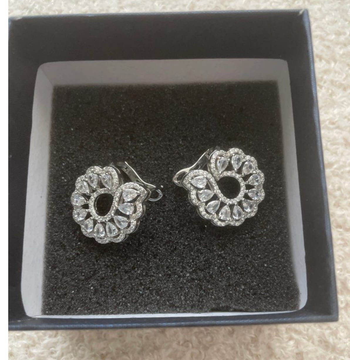 Sparkling Crystal Floral Earrings