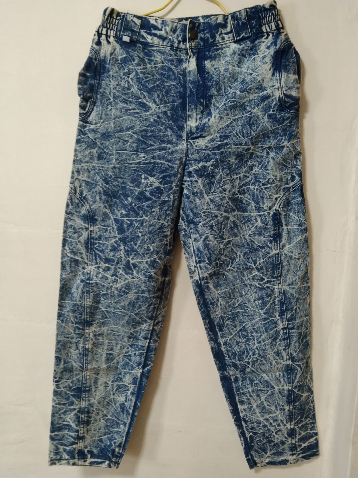 Acid Wash Denim Jogger Pants