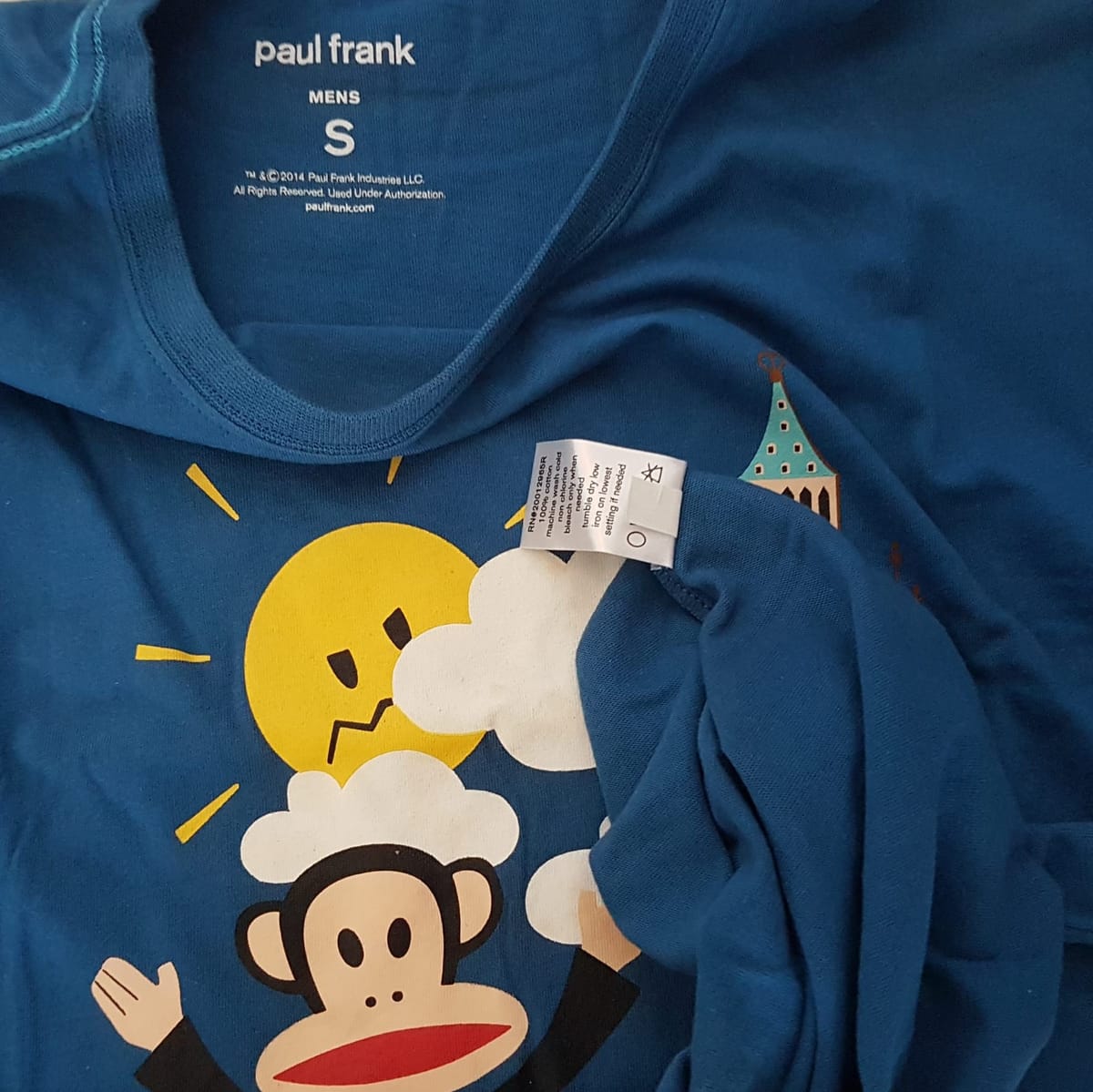 Paul Frank Original PAUL FRANK London T-Shirt, Cool Sky-Blue Top, Cosmopolitan, Designer Apparels, Luxury Wear, Sleek Monkey Logo with Big Ben Graphic Tee, Timeless Appeal, Sophistication, Streetwise, Urban Style, Cult Street Fashion, Pop Culture, Summer Holiday - Photo 2