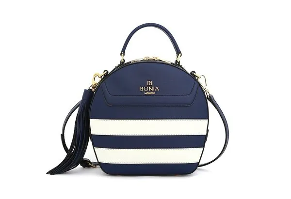 Bonia Bonia Sonia Blue White Stripe Satchel Crossbody Sling Bag Handbag - Photo 2