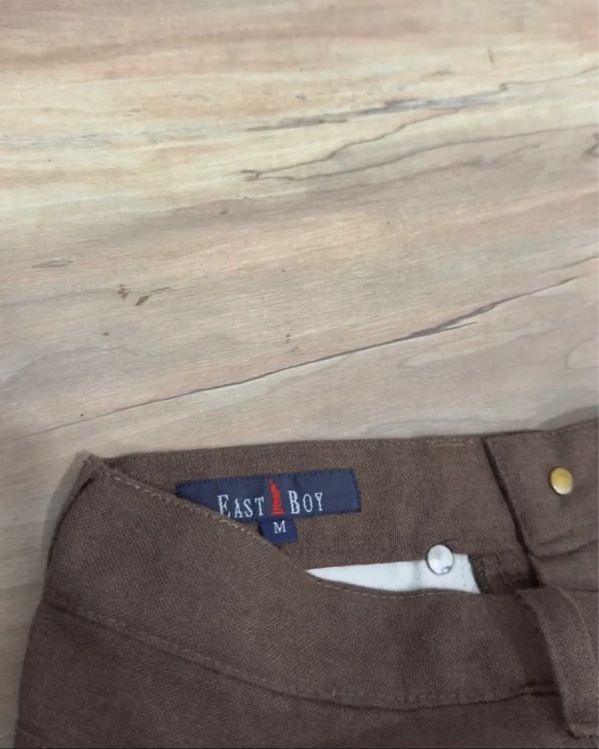East Boy Chic Vintage High Waist Brown Boyfriend Trousers - Photo 5