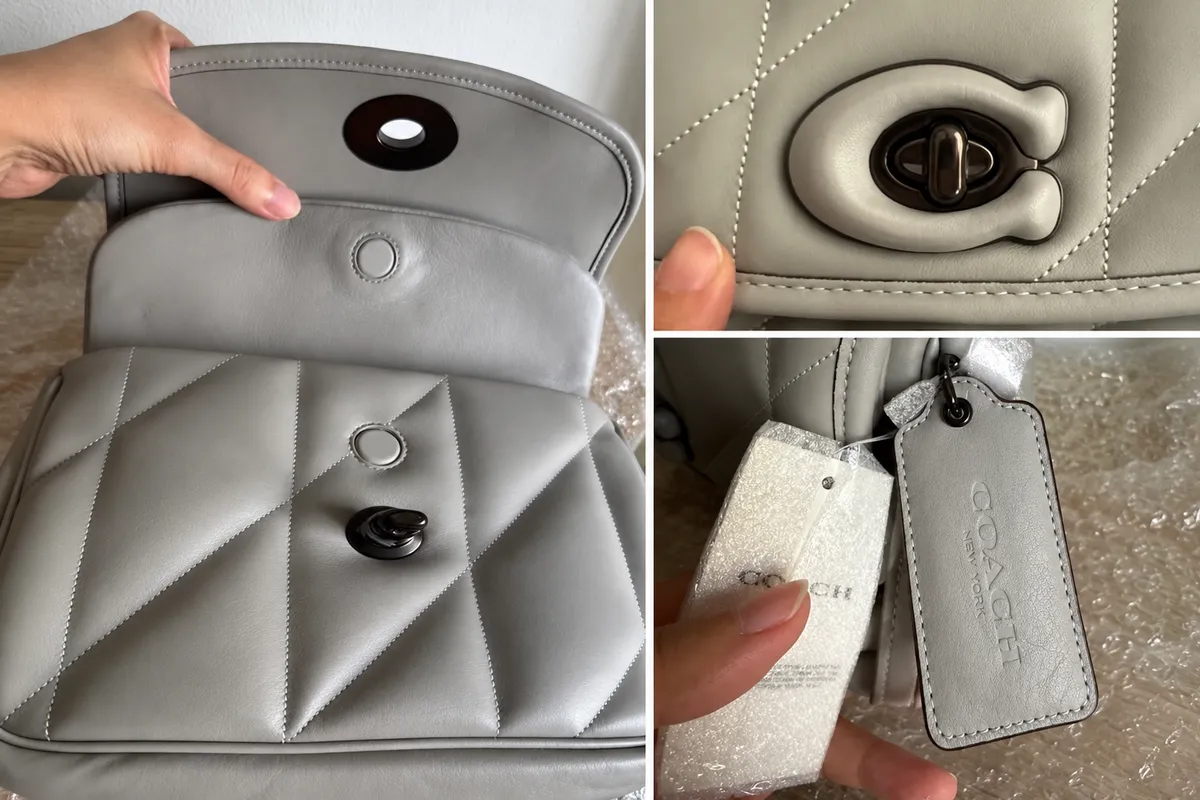 BRAND NEW! Coach Pillow Tabby Shoulder Bag in Grey Leather - Photo 3