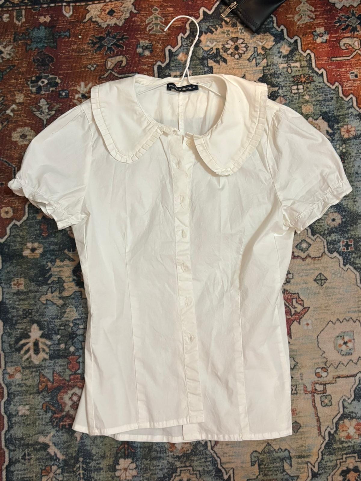 Brandy Melville White Peter Pan Collar Top