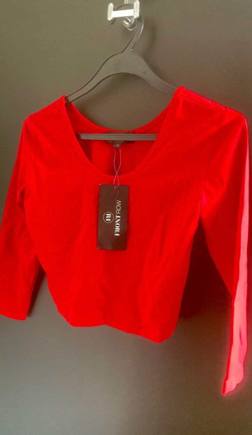 Bold Red Long-Sleeve Top