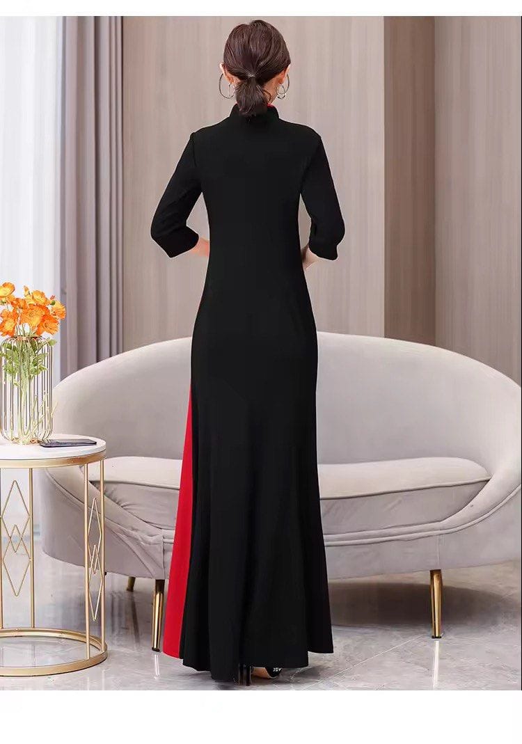 Ethnic Style Long Classic Cheongsam Long Sleeve Dress 🌸 - Photo 2