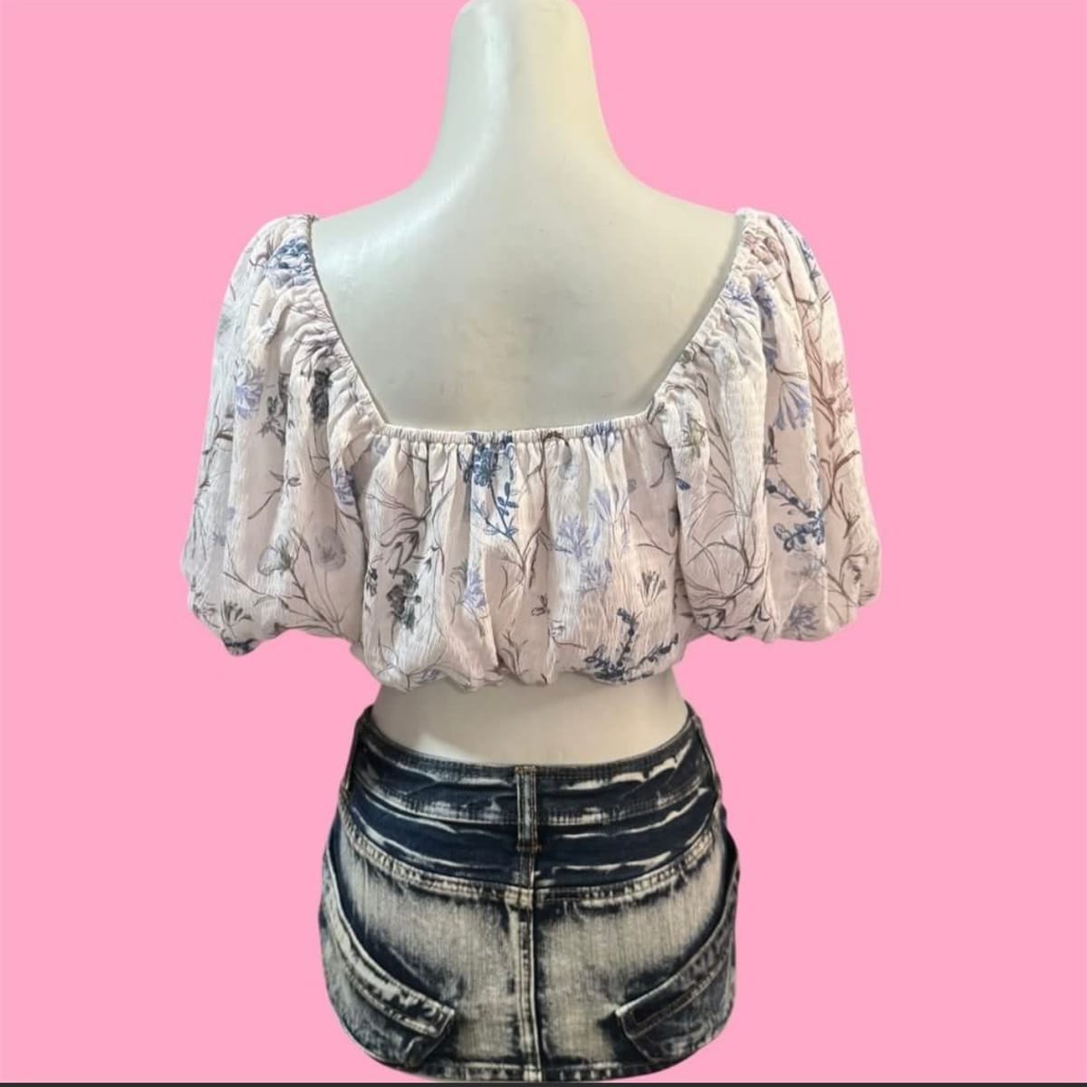 The Closet Lover 🌸 The Closet Lover Floral Puff Sleeve Crop Top (S) 🌸 - Photo 3