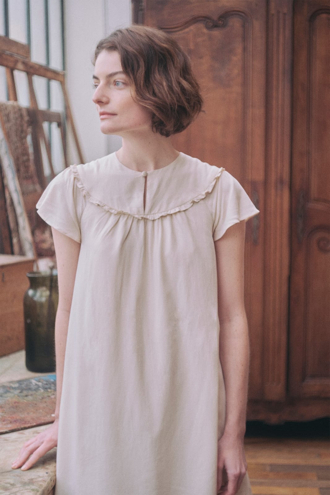 Our Second Nature Our Second Nature Ruffle Collar Shift Dress - Photo 5