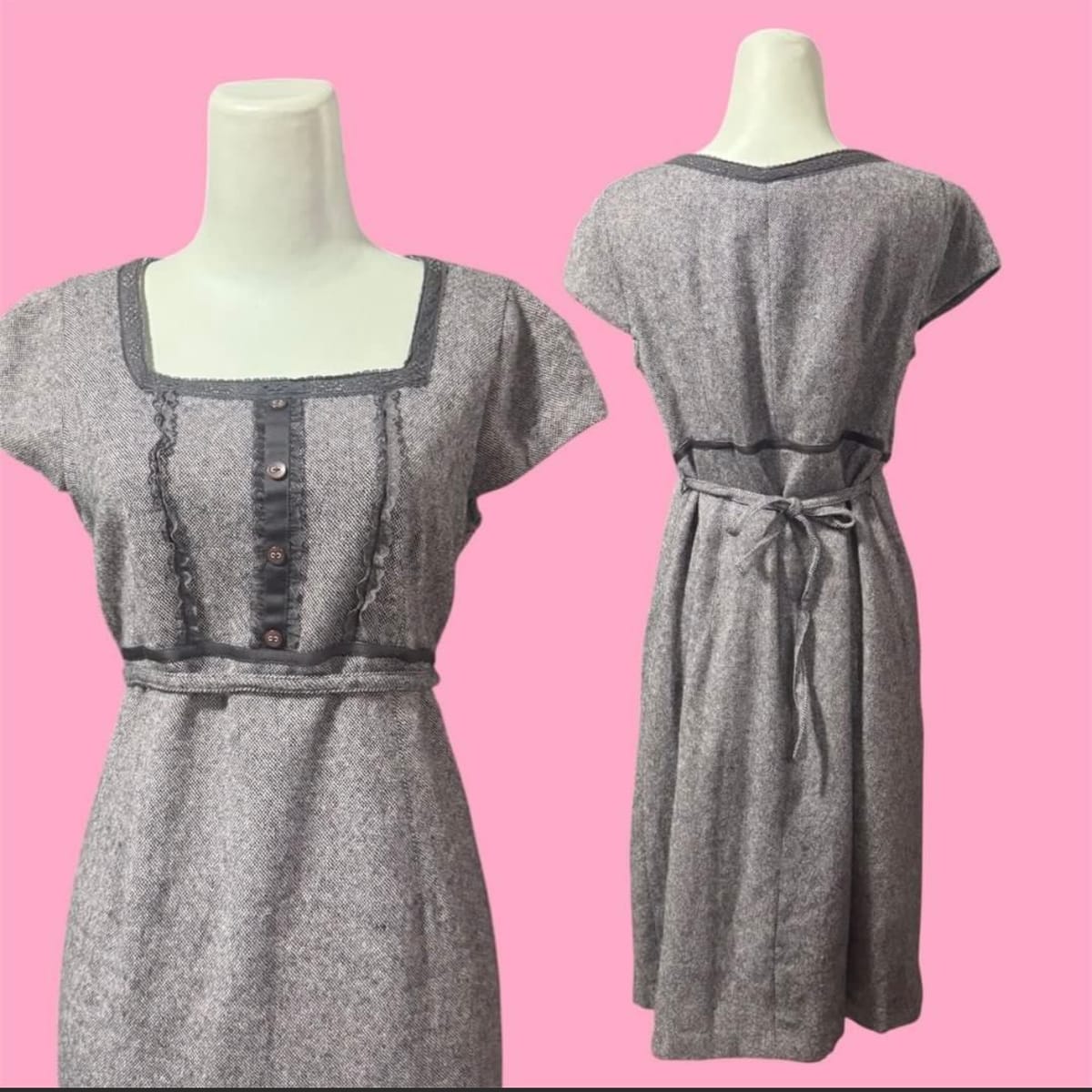 Love Mic Cottagecore Brown Wool Midi Dress 🌿 - Photo 2