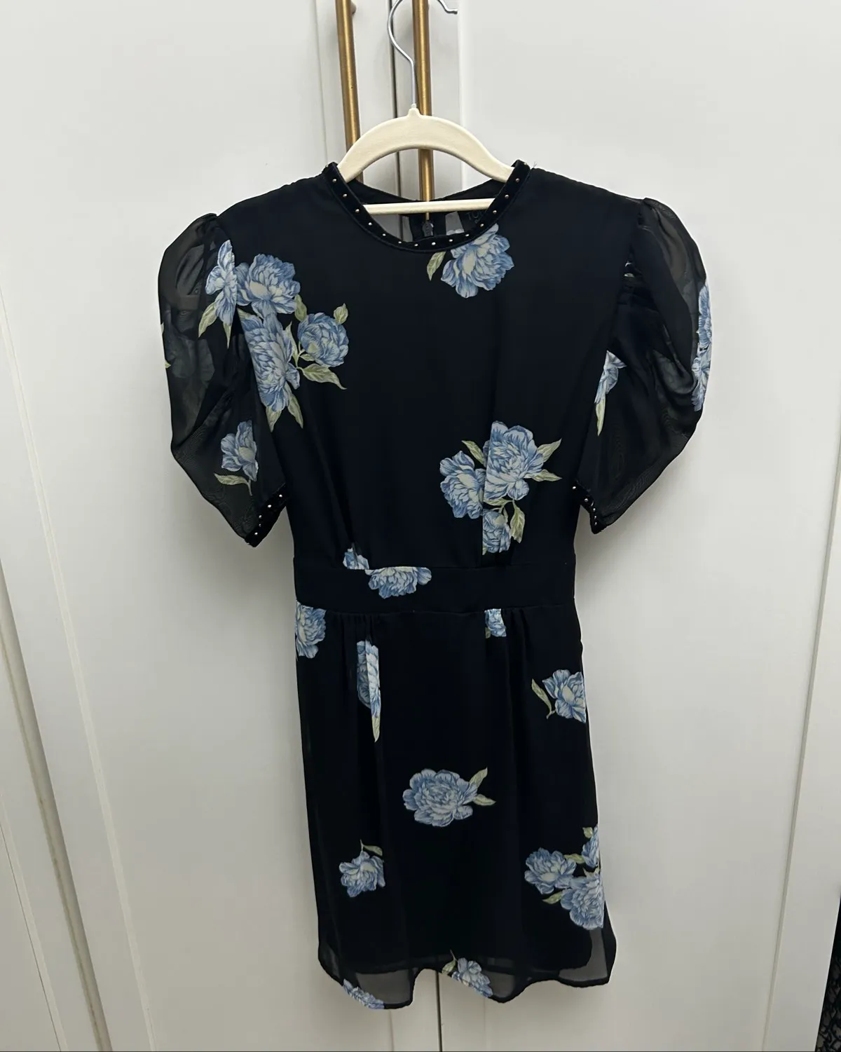 Topshop Topshop velvet flower dress
