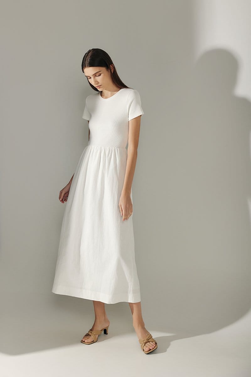 Love And Bravery Ziggy Contrast Fabric Midi Dress