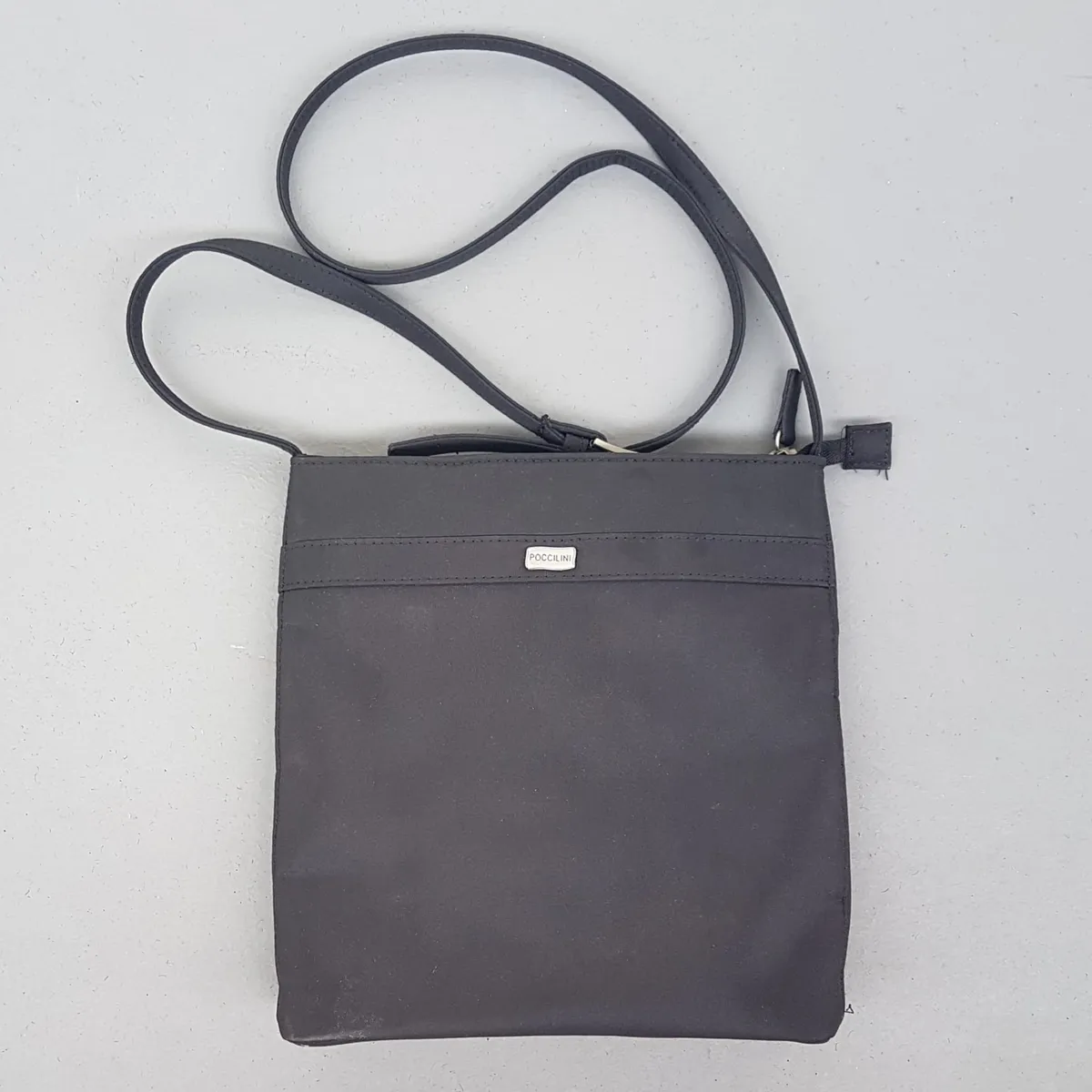 Original POCCILINI Tote Bag, ITALY, Cool Cross-Body, Minimalist, Simple Black Handbag, Elegant Messenger, Luxury Living, Shoulder Sling, Cosmopolitan, Duffel, Urban Style, Haute Couture, Designer Hand Carry, Sophistication, Streetwise, Everyday Bag