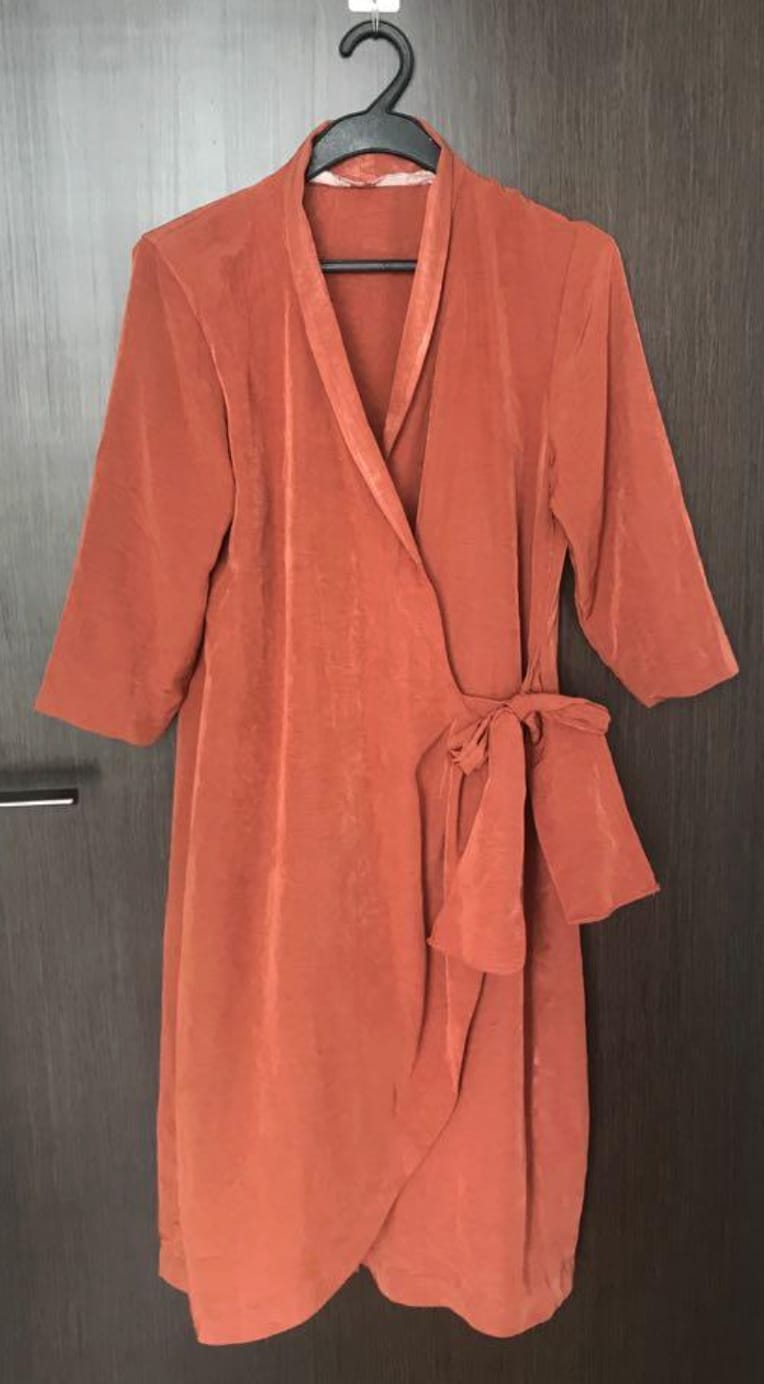 Rusty Wrap Midi Dress
