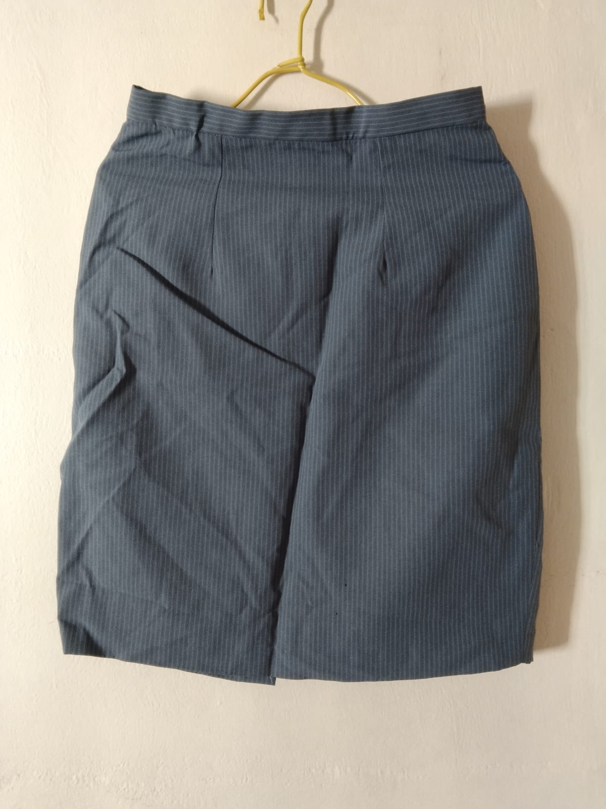 Pinstriped Blue Pencil Skirt
