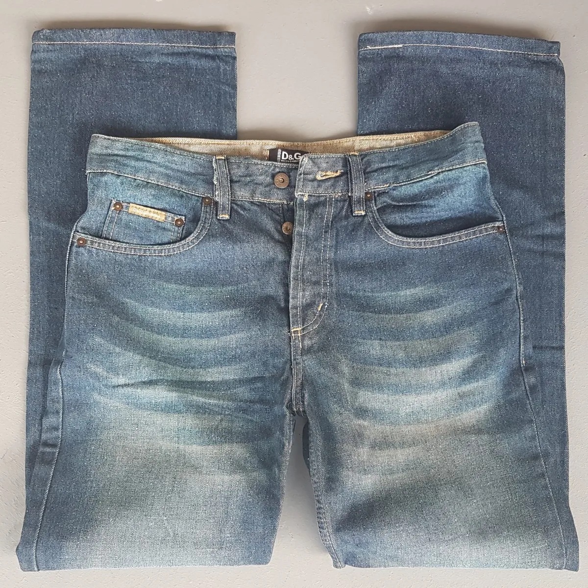 Dolce Gabbana Retro DOLCE & GABBANA Denim Jeans, Made in ITALY, Exquisite D&G Bootcut Jeans, Cool D&G Patches, Size 30 Flare Bottoms, Cosmopolitan, ITALIAN Designer Wear, Sophistication, Nostalgic, Vintage Pants, Timeless Classic, Luxury Living, Cult Street Fashion