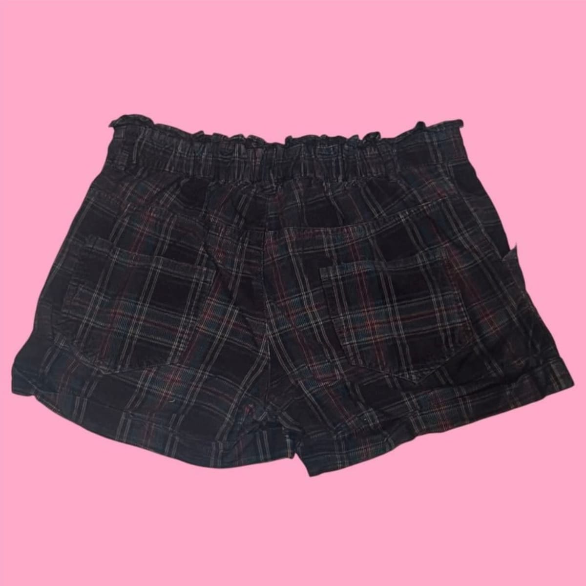 Cute Brown Plaid Ruffle-Trim Shorts - Photo 2