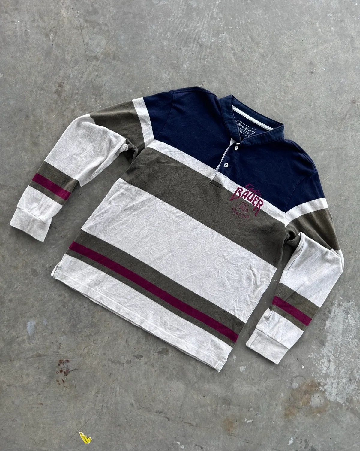 Eddie Bauer Retro Striped Rugby Polo